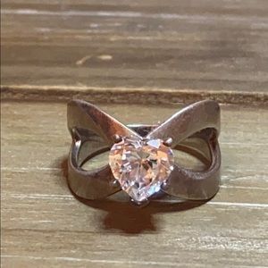 Radiant Heart CZ Split Shank Set -Sterling Silver